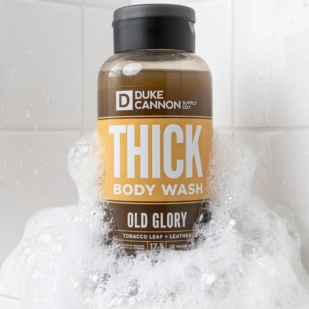 Duke Cannon Thick Body Wash Mens 17.5oz Old Glory Tobacco Leaf Leather Scent NEW